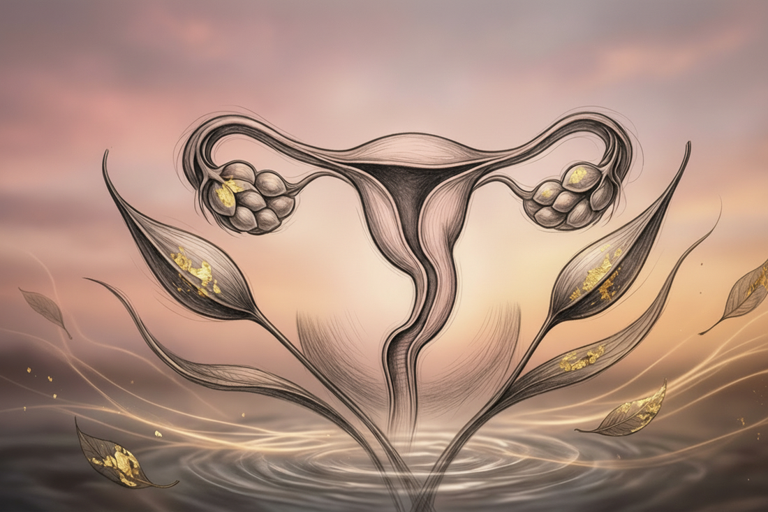 Portrait artistique d'un utérus d'une femme enceinte, célébrant la beauté de la grossesse