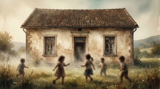 Portrait artistique d'une maison de famille, symbole de souvenirs précieux
