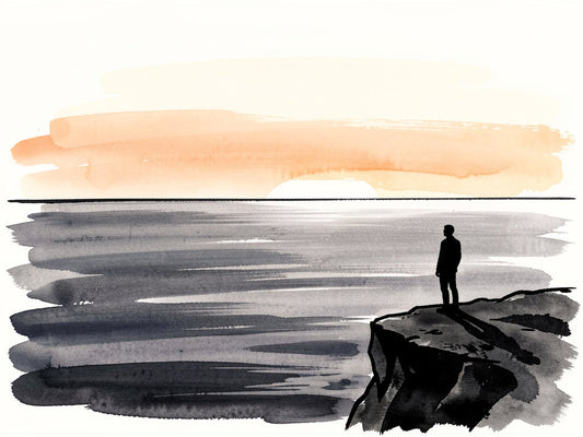 Silhouette contemplative transformée en œuvre d'art personnalisée