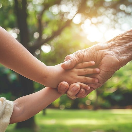 Portrait artistique de petits-enfants offert aux grands-parents