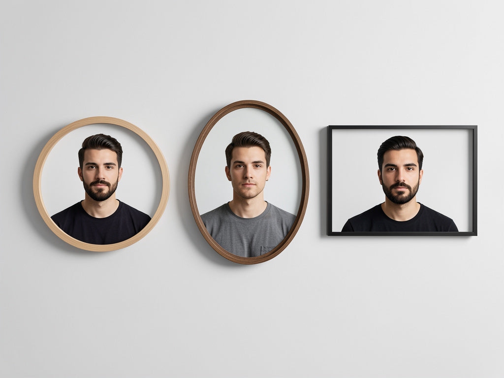 Portrait artistique dans un format rond ovale ou panoramique pour décoration murale