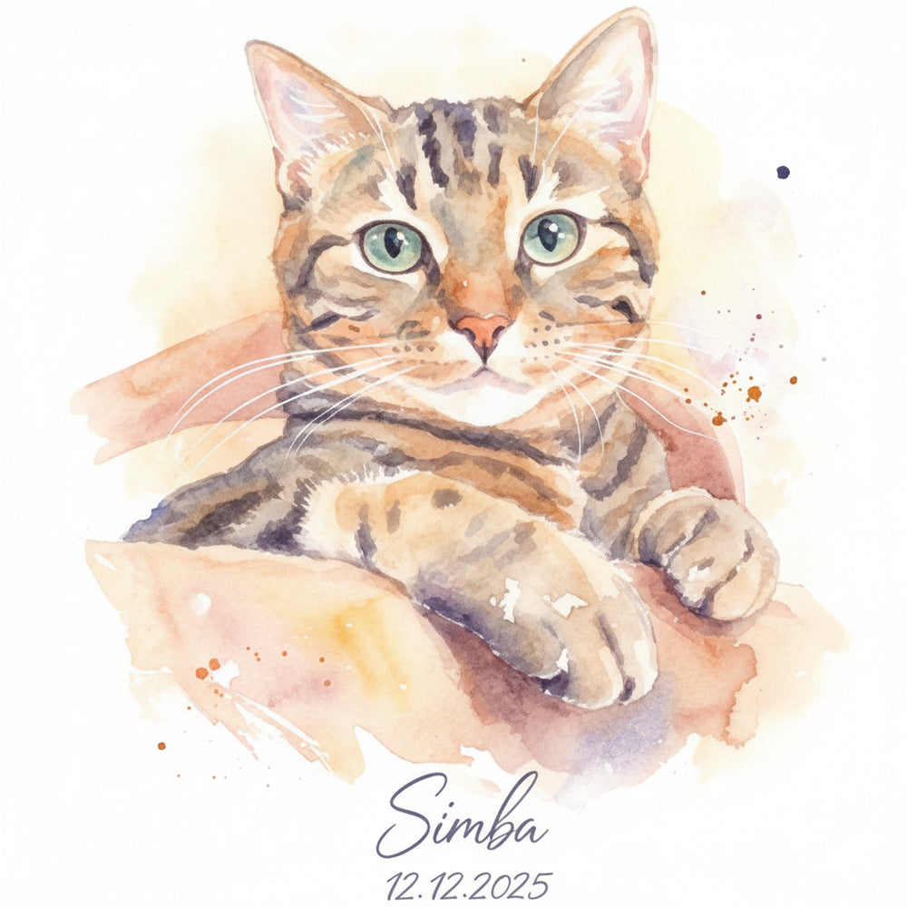 Portrait personnalisé style aquarelle