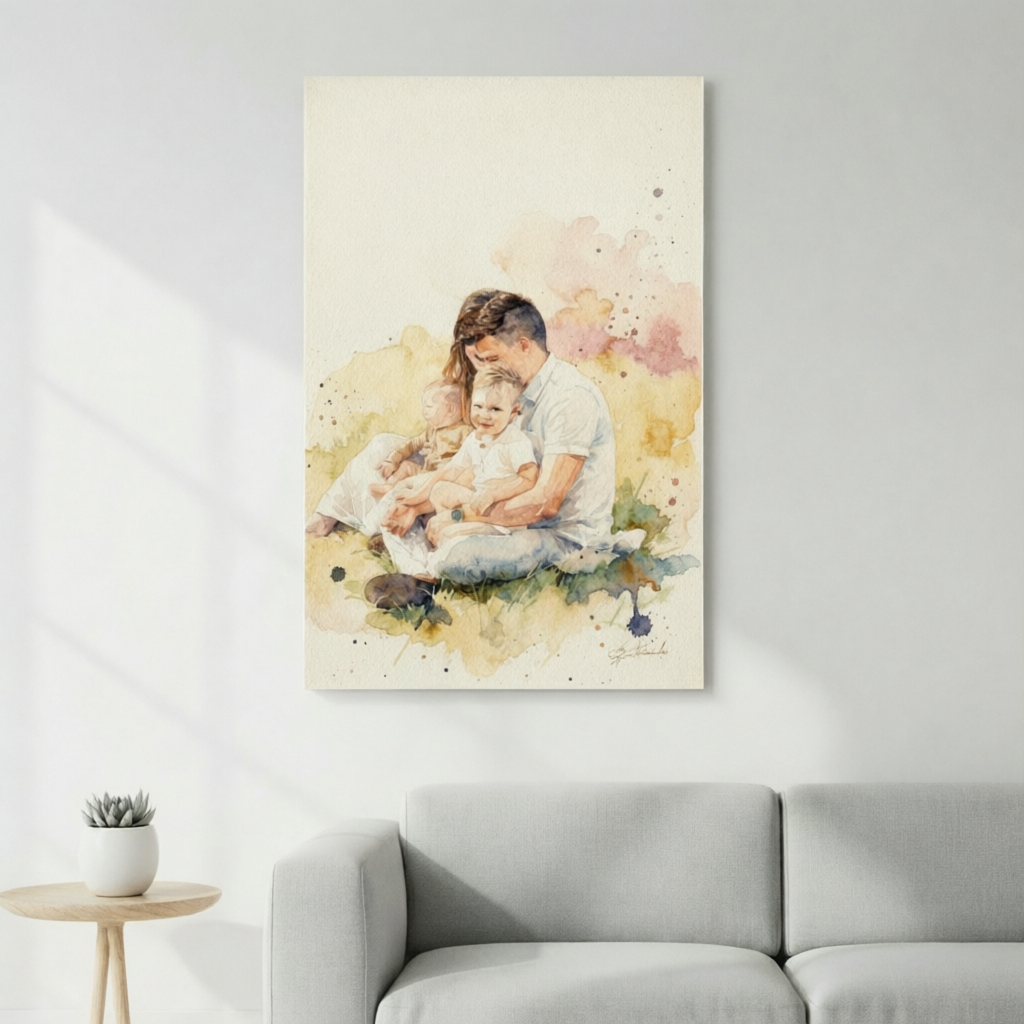 Aquarelle personnalisée transformant vos photos en art