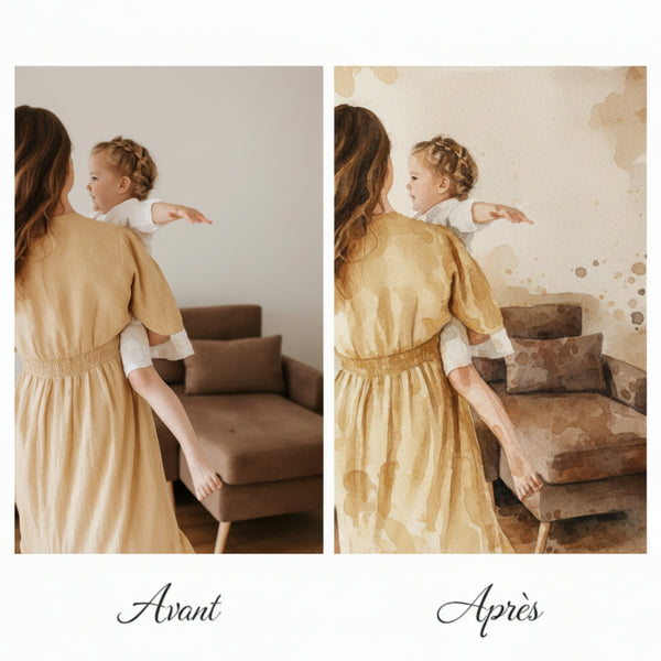Aquarelle personnalisée transformant vos photos en art
