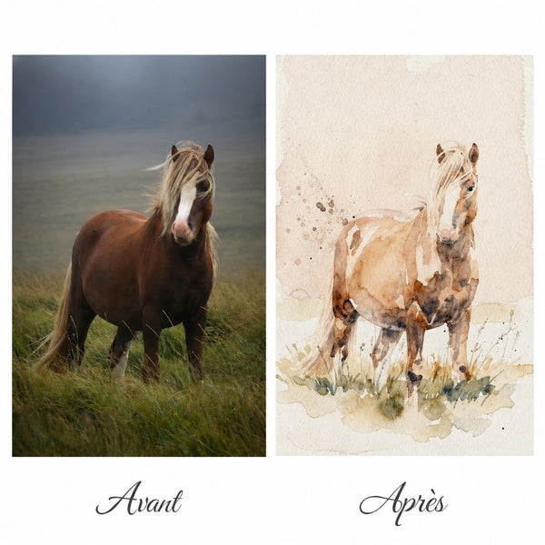 Aquarelle personnalisée transformant vos photos en art