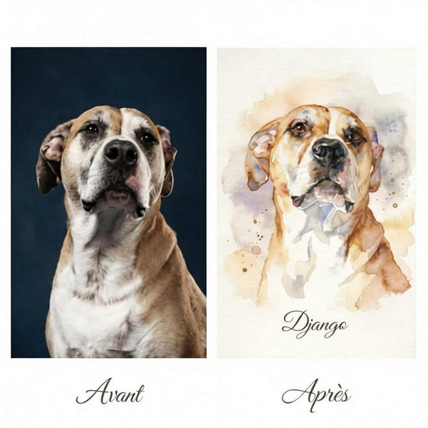 Portrait aquarelle personnalisé pour souvenirs précieux