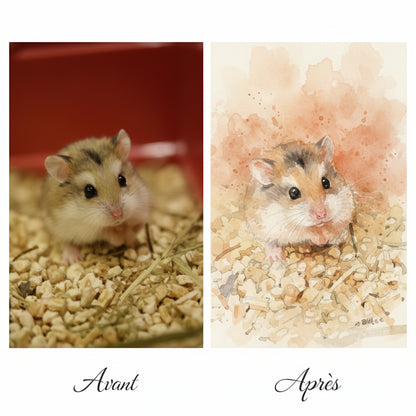 Aquarelle personnalisée transformant vos photos en art