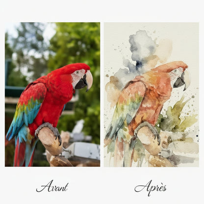 Aquarelle personnalisée transformant vos photos en art