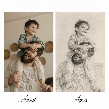 Croquis au crayon personnalisé pour immortaliser vos souvenirs