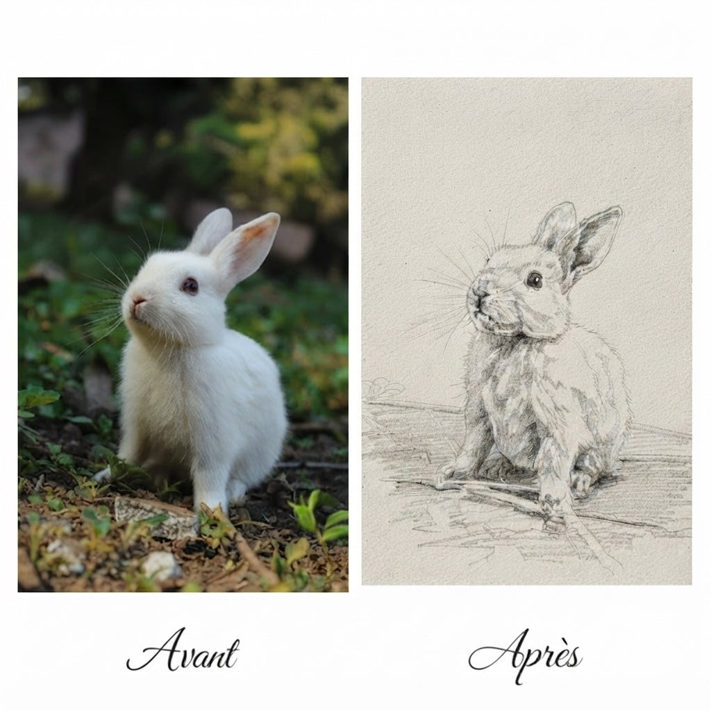Croquis au crayon personnalisé pour immortaliser vos souvenirs