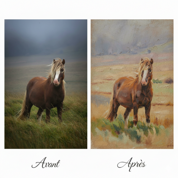 Tableau à l'huile personnalisé style classique intemporel