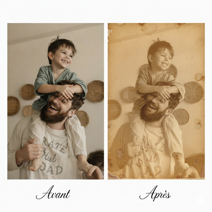 Transformation photo style sépia vintage années 1940