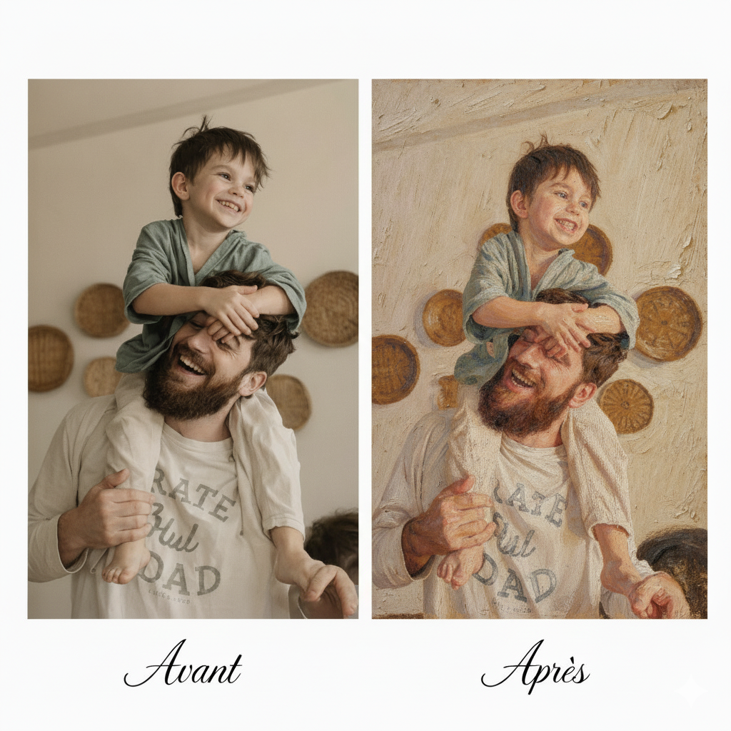 Tableau à l'huile personnalisé à partir de photo