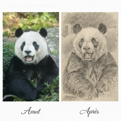 Croquis au crayon personnalisé portrait artistique