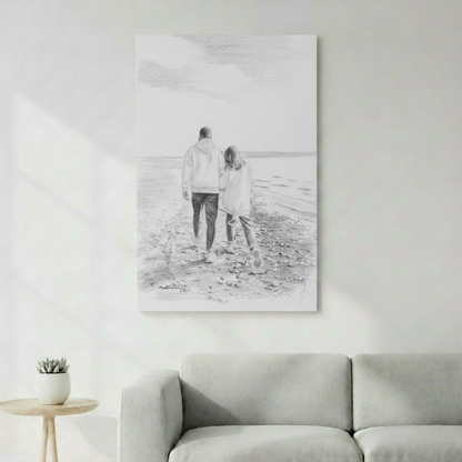 Croquis au crayon personnalisé pour immortaliser vos souvenirs