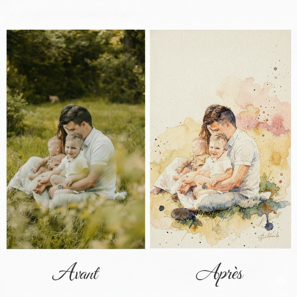 Aquarelle personnalisée transformant vos photos en art