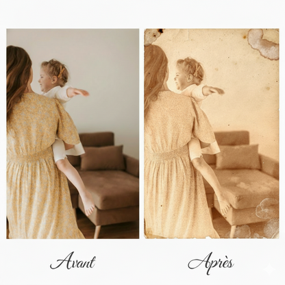 Transformation photo style sépia vintage années 1940