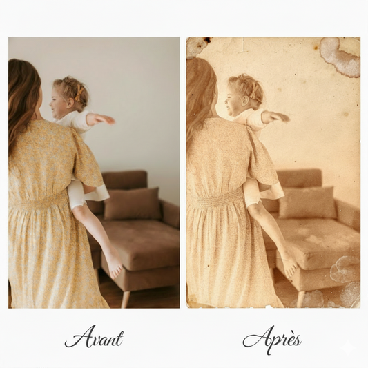 Transformation photo style sépia vintage années 1940