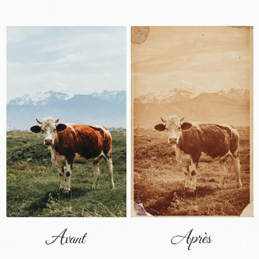 Transformation photo style sépia vintage années 1940