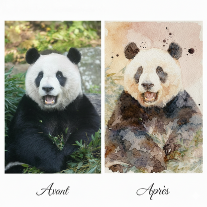 Aquarelle personnalisée transformant vos photos en art unique