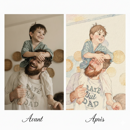 Portrait personnalisé style illustration livre pour enfants