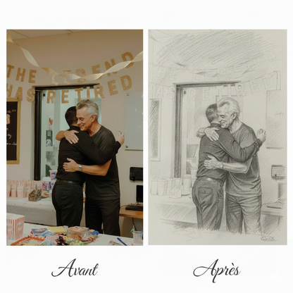 Croquis au crayon personnalisé pour immortaliser vos souvenirs