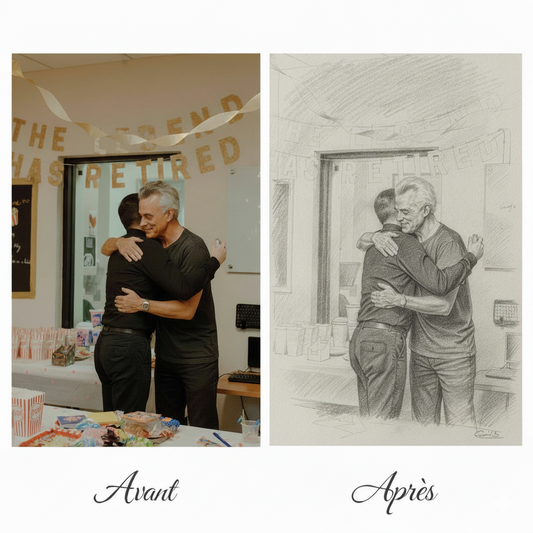 Croquis au crayon personnalisé pour immortaliser vos souvenirs