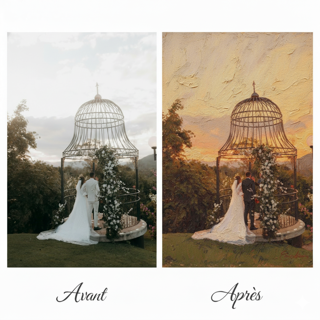 Tableau à l'huile personnalisé à partir de vos photos