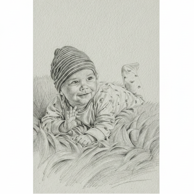 Croquis au crayon personnalisé portrait artistique