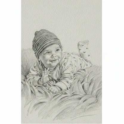 Croquis au crayon personnalisé portrait artistique