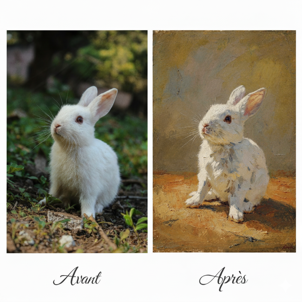 Tableau à l'huile personnalisé à partir de photo