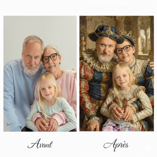 Portrait style Renaissance personnalisé pour photos intemporelles