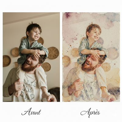 Aquarelle personnalisée transformant vos souvenirs en art