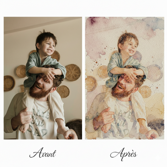 Aquarelle personnalisée transformant vos souvenirs en art