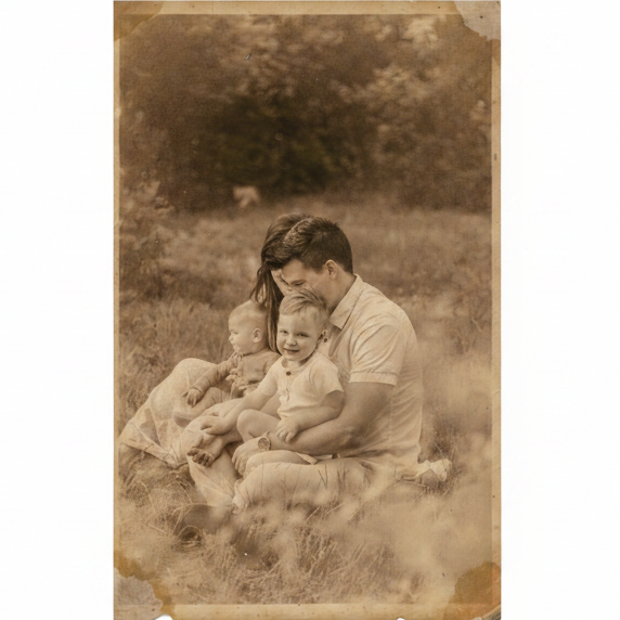Rendu photo vintage sépia style années 1940