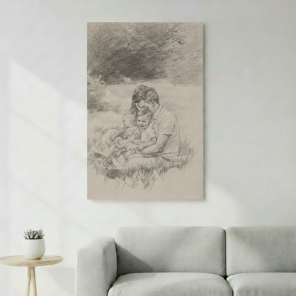 Croquis au crayon personnalisé portrait artistique