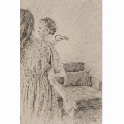 Croquis au Crayon Personnalisé - Portrait Numérique Sur Mesure