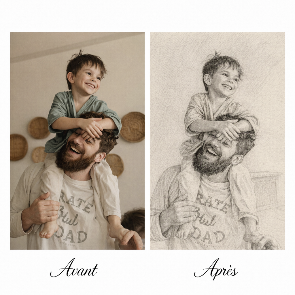 Croquis au crayon personnalisé pour immortaliser vos souvenirs