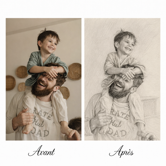 Croquis au crayon personnalisé pour immortaliser vos souvenirs
