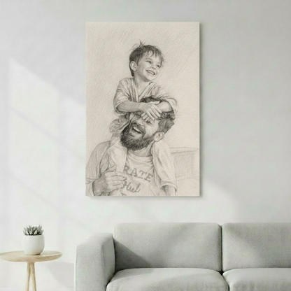 Croquis au crayon personnalisé portrait artistique