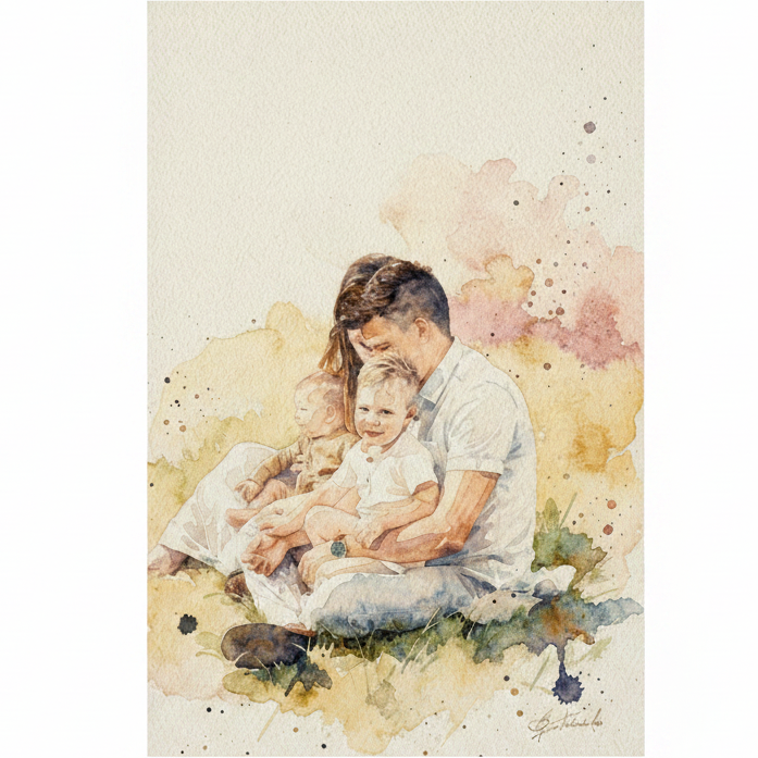 Aquarelle personnalisée transformant vos photos en art