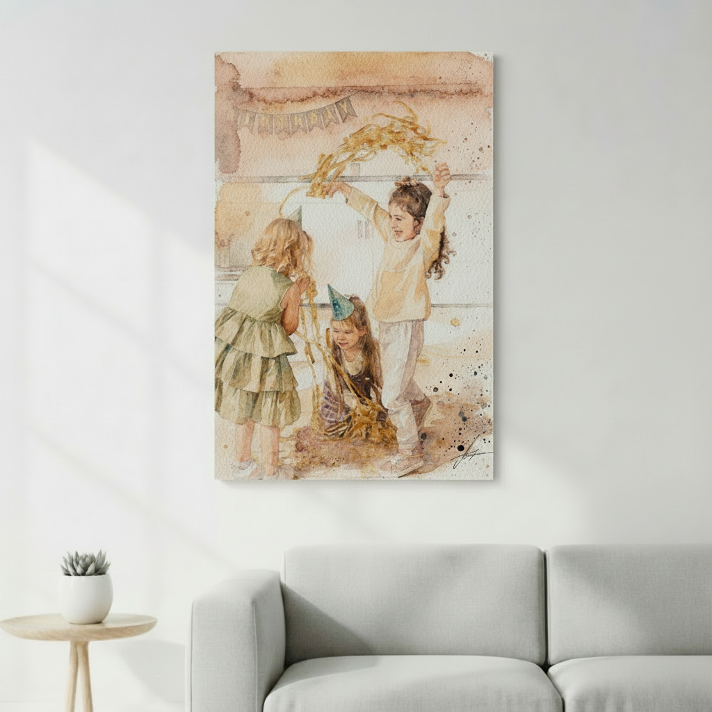 Aquarelle personnalisée transformant vos souvenirs en art