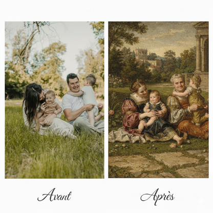 Portrait style Renaissance avec jeux de lumière clair-obscur