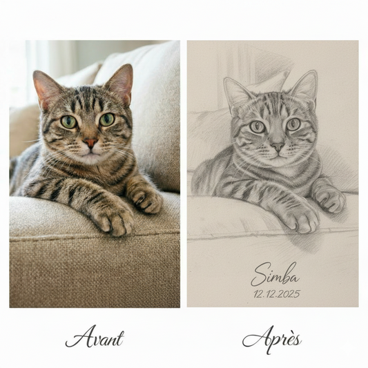 Croquis au crayon personnalisé portrait artistique