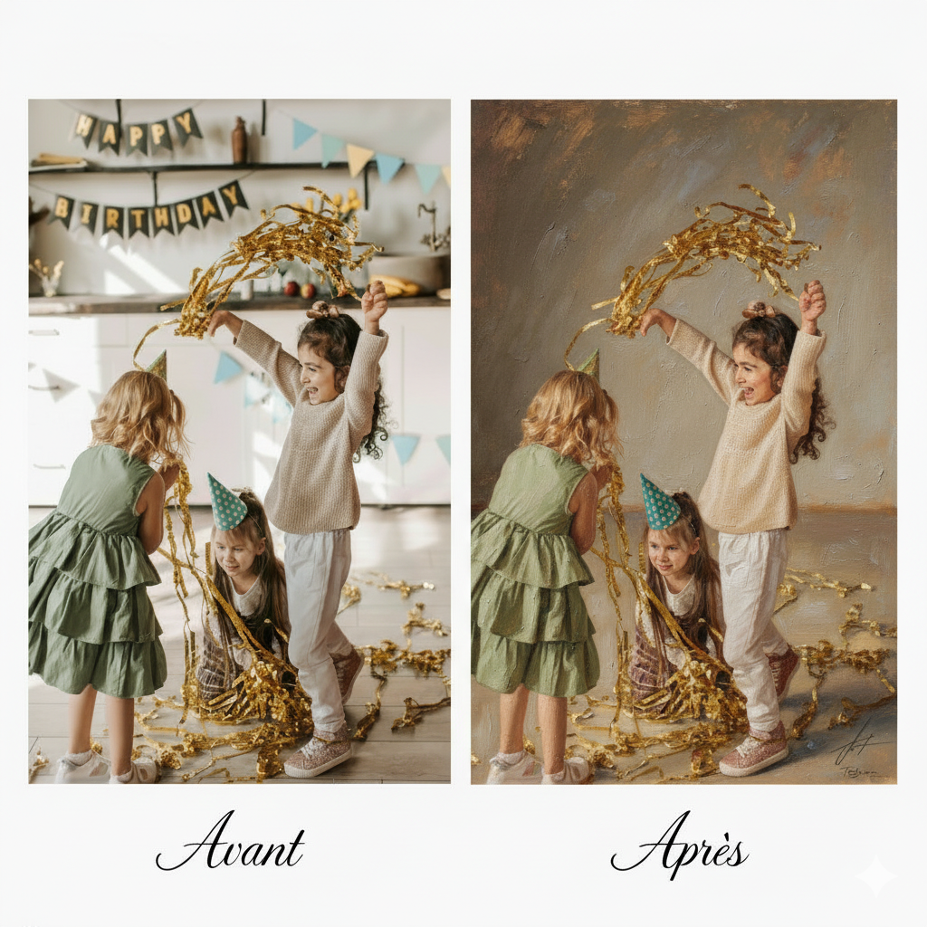 Tableau à l'huile personnalisé à partir de photo