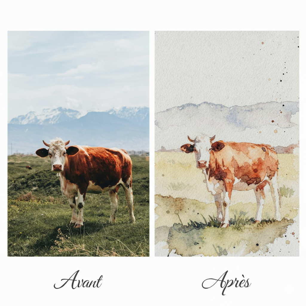 Aquarelle personnalisée transformant vos photos en art