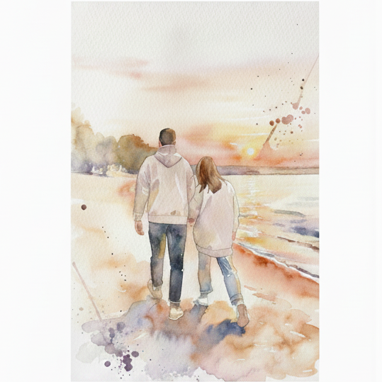 Aquarelle numérique personnalisée transformant vos souvenirs en art