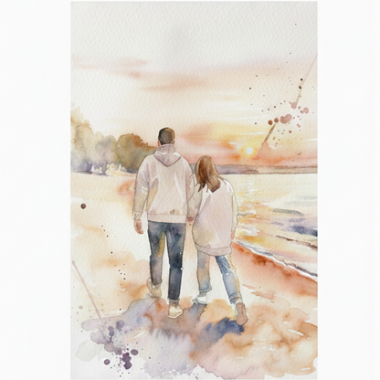 Aquarelle numérique personnalisée transformant vos souvenirs en art
