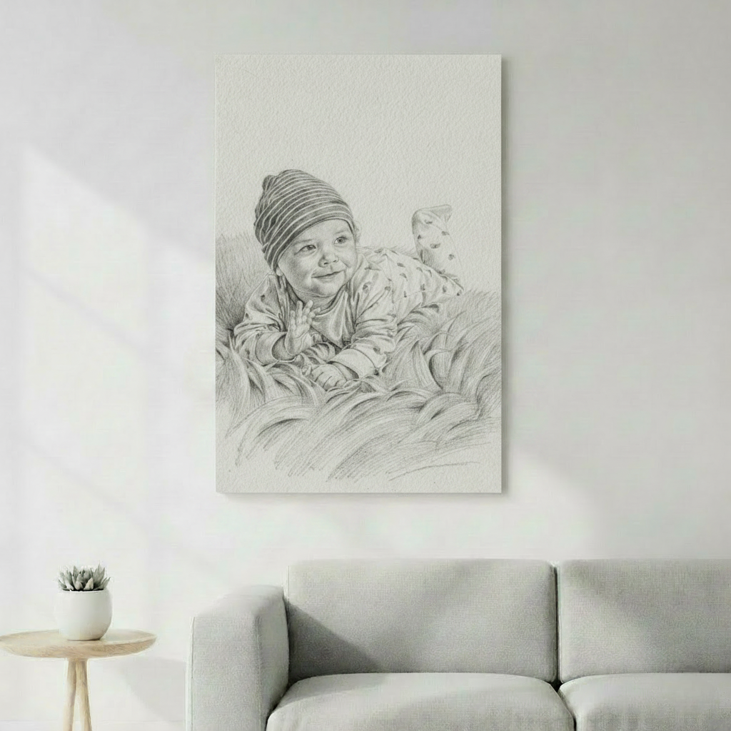 Croquis au crayon personnalisé portrait artistique