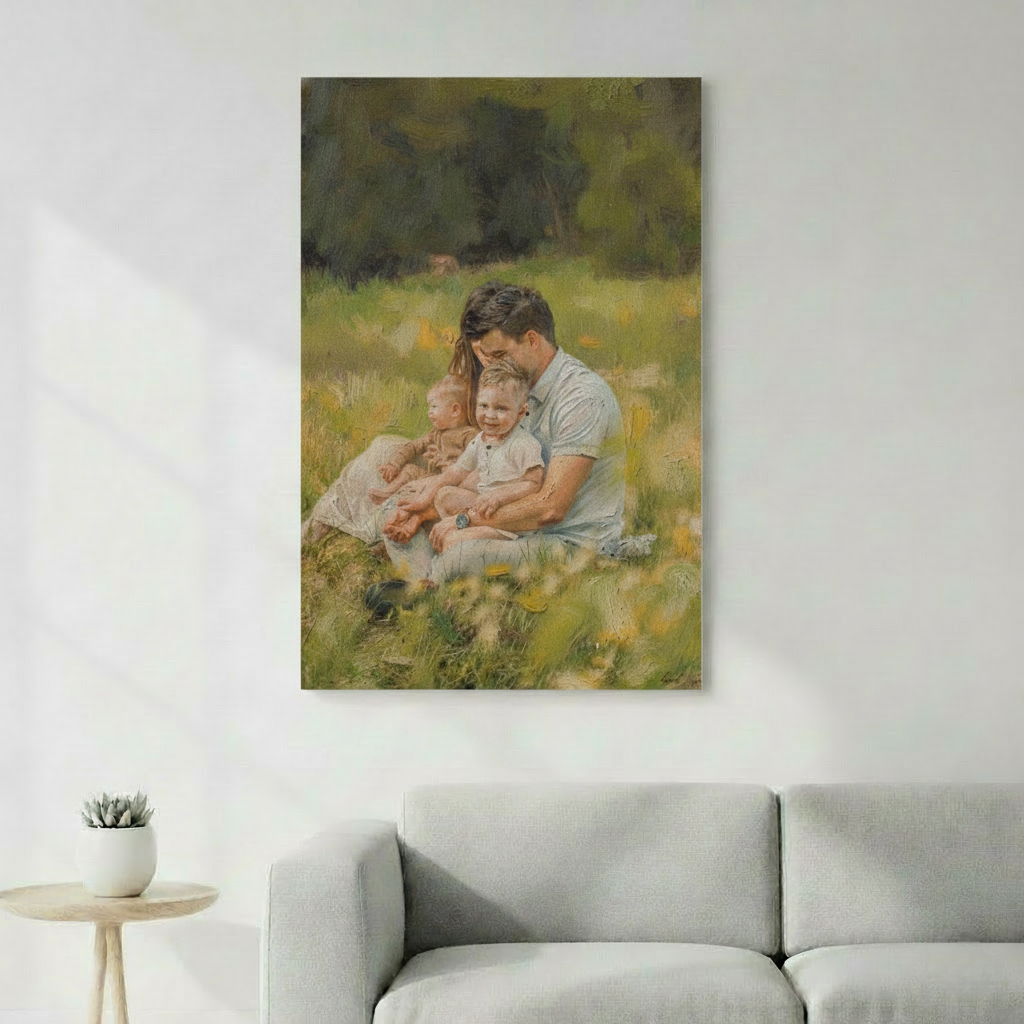 Tableau à l'huile personnalisé à partir de vos photos